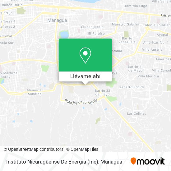 Mapa de Instituto Nicaragüense De Energía (Ine)
