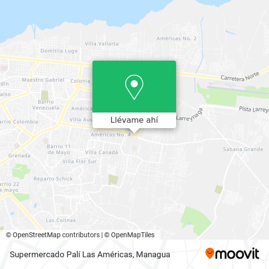 Mapa de Supermercado Palí Las Américas