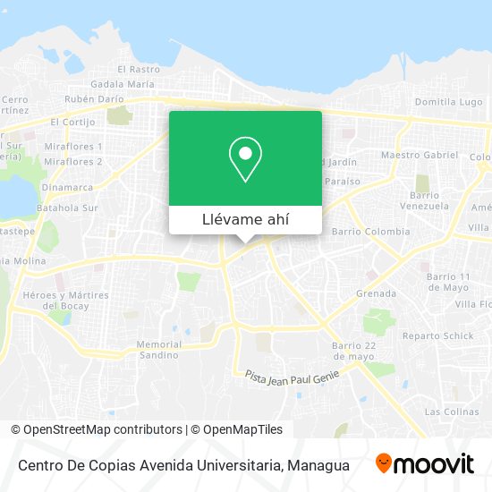 Mapa de Centro De Copias Avenida Universitaria