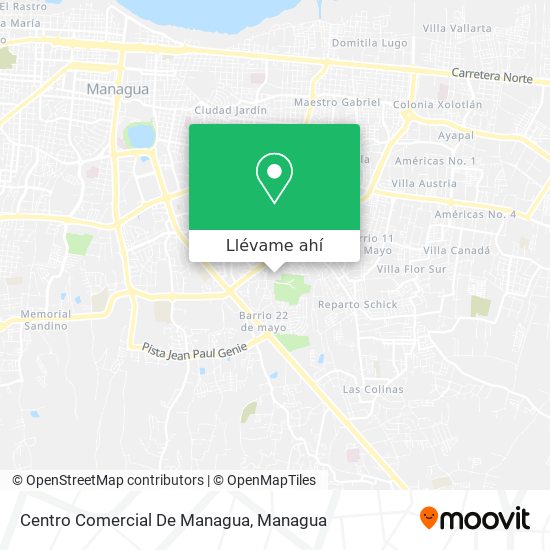 Mapa de Centro Comercial De Managua
