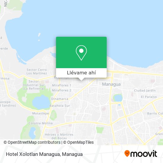 Mapa de Hotel Xolotlan Managua