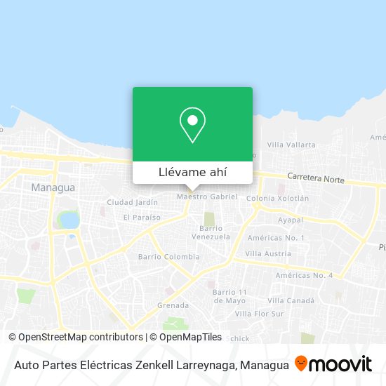 Mapa de Auto Partes Eléctricas Zenkell Larreynaga