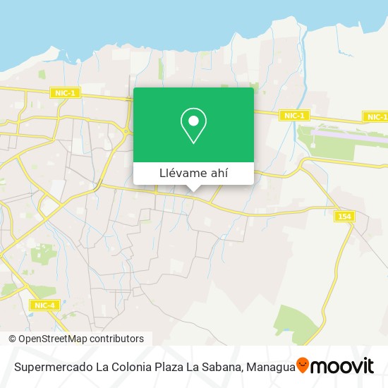 Mapa de Supermercado La Colonia Plaza La Sabana