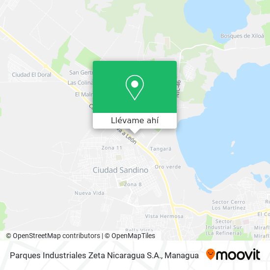 Mapa de Parques Industriales Zeta Nicaragua S.A.
