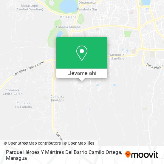 Mapa de Parque Héroes Y Mártires Del Barrio Camilo Ortega