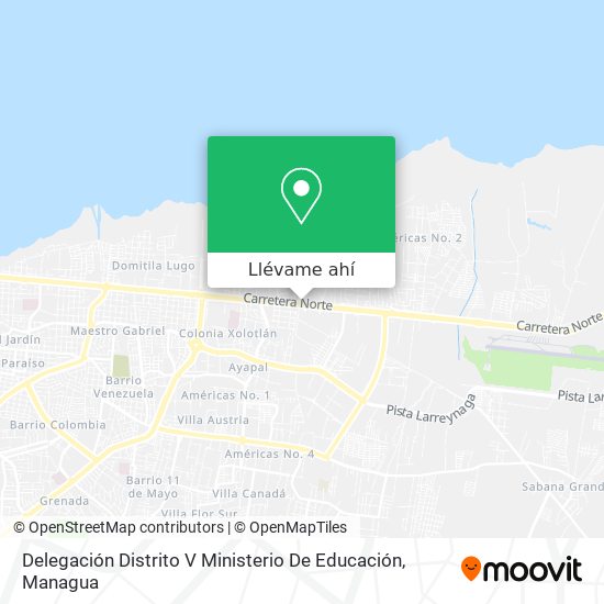 Mapa de Delegación Distrito V Ministerio De Educación