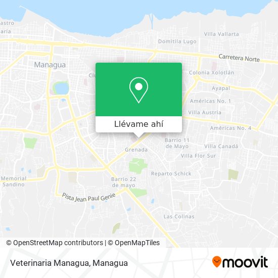Mapa de Veterinaria Managua
