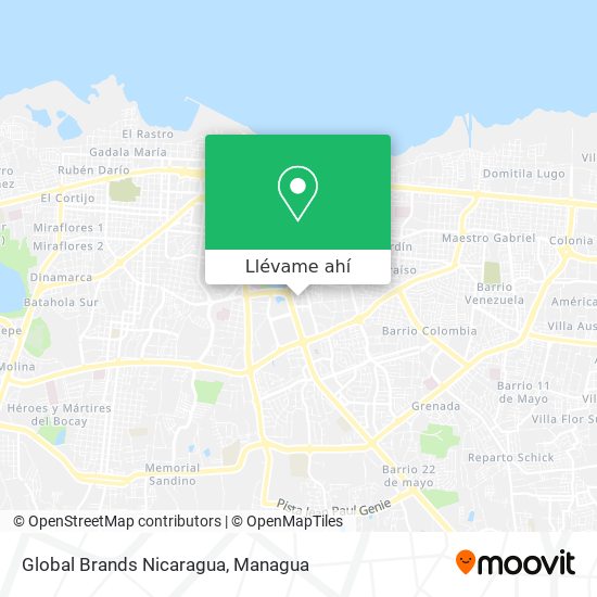 Mapa de Global Brands Nicaragua