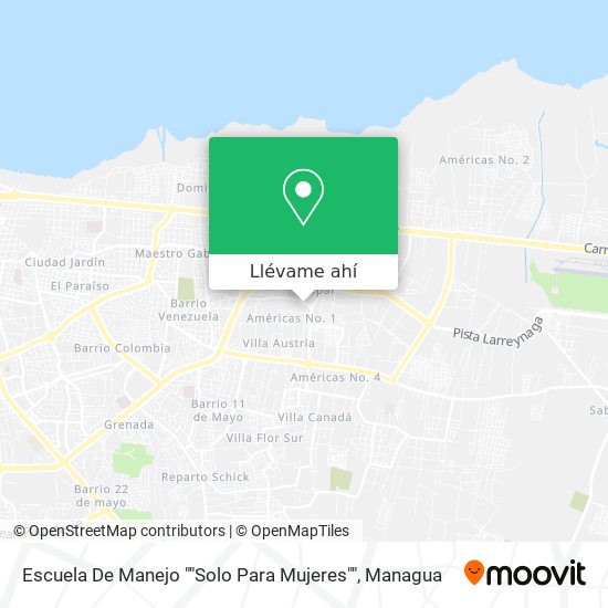 Mapa de Escuela De Manejo ""Solo Para Mujeres""