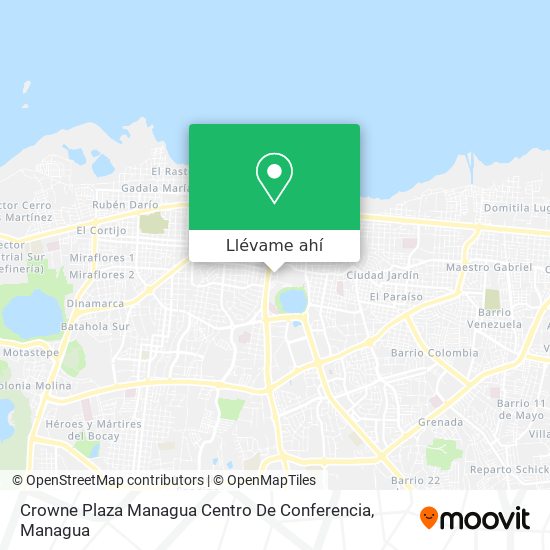 Mapa de Crowne Plaza Managua Centro De Conferencia