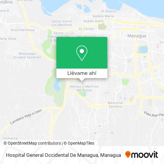 Mapa de Hospital General Occidental De Managua
