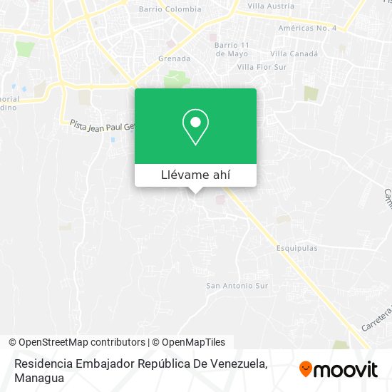 Mapa de Residencia Embajador República De Venezuela