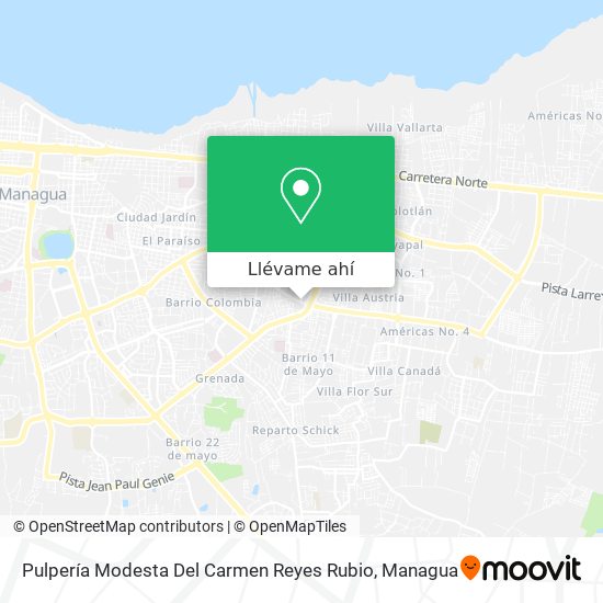 Mapa de Pulpería Modesta Del Carmen Reyes Rubio