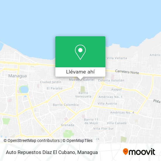 Mapa de Auto Repuestos Díaz El Cubano