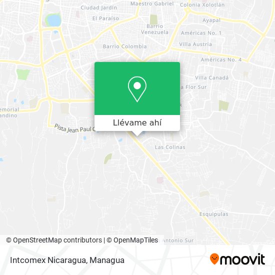 Mapa de Intcomex Nicaragua