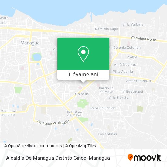 Mapa de Alcaldía De Managua Distrito Cinco
