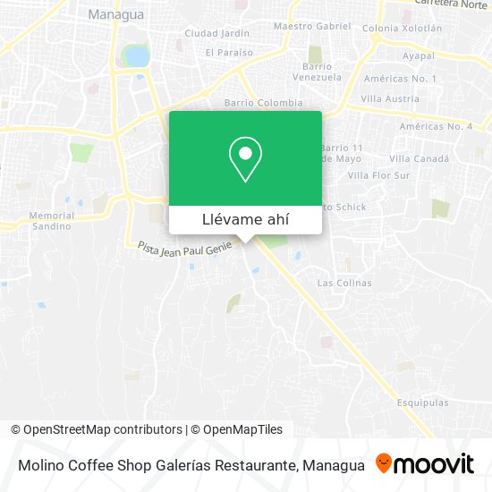 Mapa de Molino Coffee Shop Galerías Restaurante
