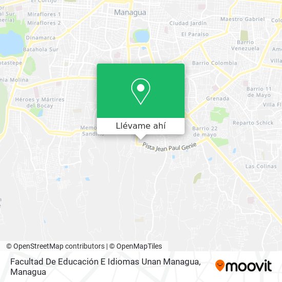 Mapa de Facultad De Educación E Idiomas Unan Managua