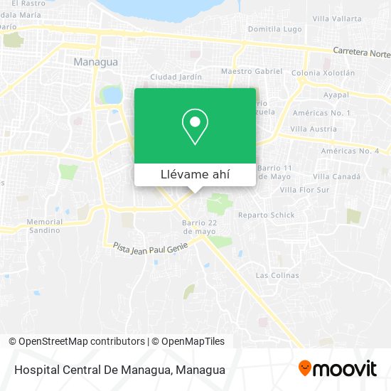 Mapa de Hospital Central De Managua