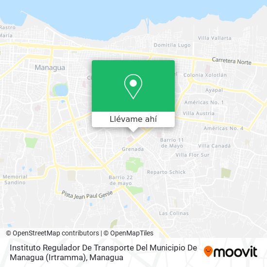 Mapa de Instituto Regulador De Transporte Del Municipio De Managua (Irtramma)