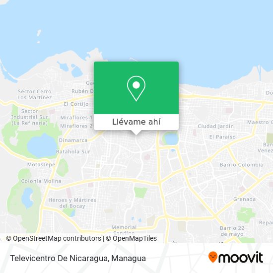 Mapa de Televicentro De Nicaragua