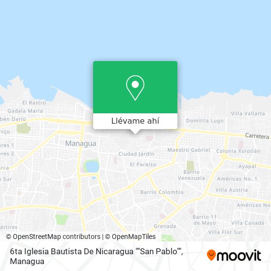 Mapa de 6ta Iglesia Bautista De Nicaragua ""San Pablo""