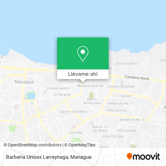 Mapa de Barbería Unisex Larreynaga