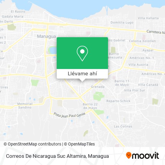 Mapa de Correos De Nicaragua Suc Altamira