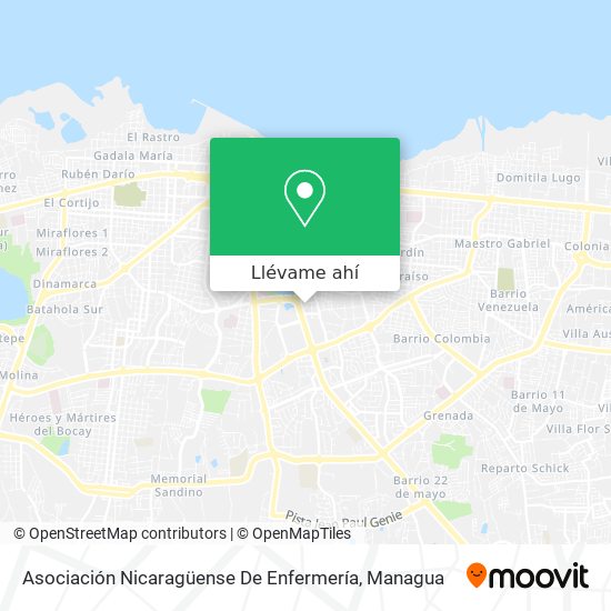 Mapa de Asociación Nicaragüense De Enfermería