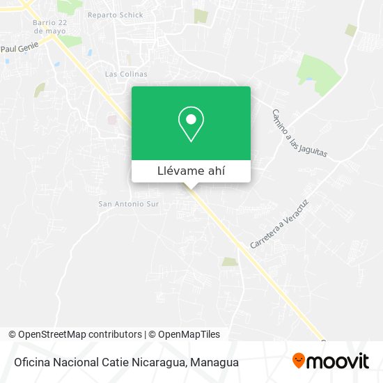 Mapa de Oficina Nacional Catie Nicaragua