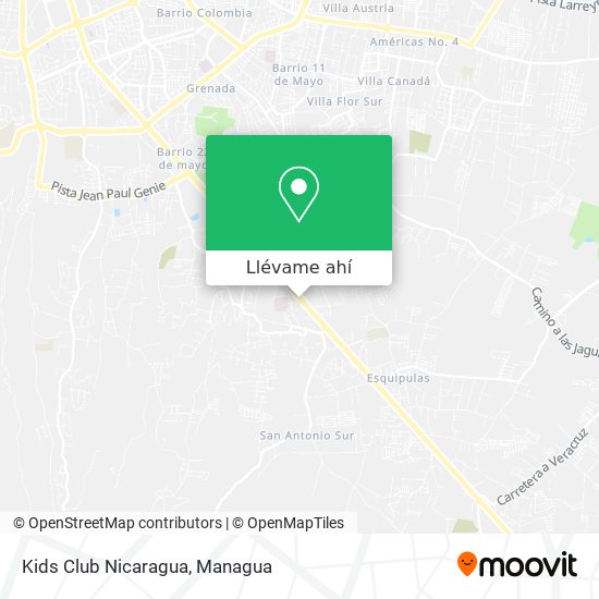 Mapa de Kids Club Nicaragua