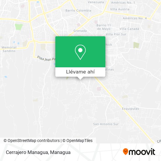 Mapa de Cerrajero Managua