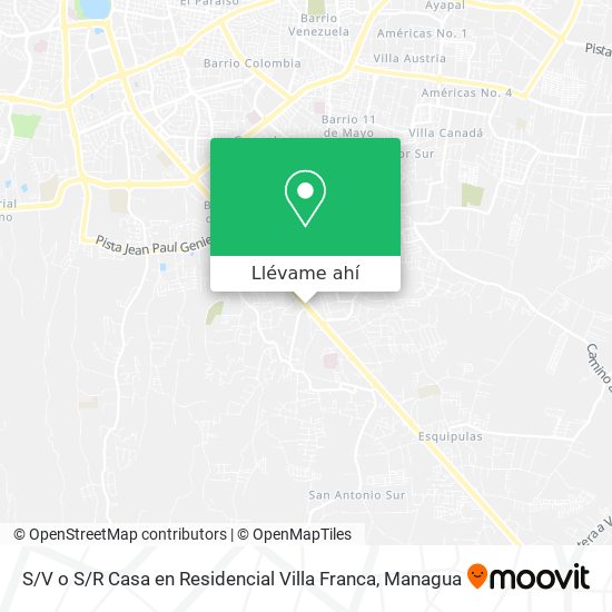 Mapa de S / V o S / R Casa en Residencial Villa Franca