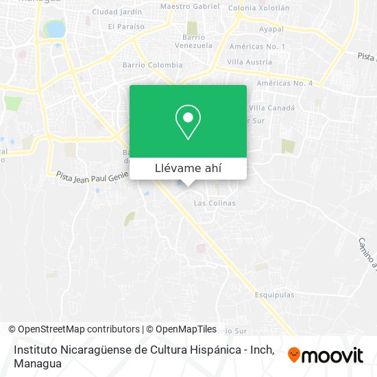 Mapa de Instituto Nicaragüense de Cultura Hispánica - Inch