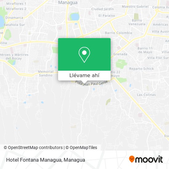 Mapa de Hotel Fontana Managua