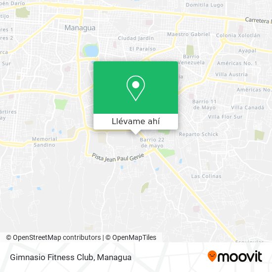 Mapa de Gimnasio Fitness Club