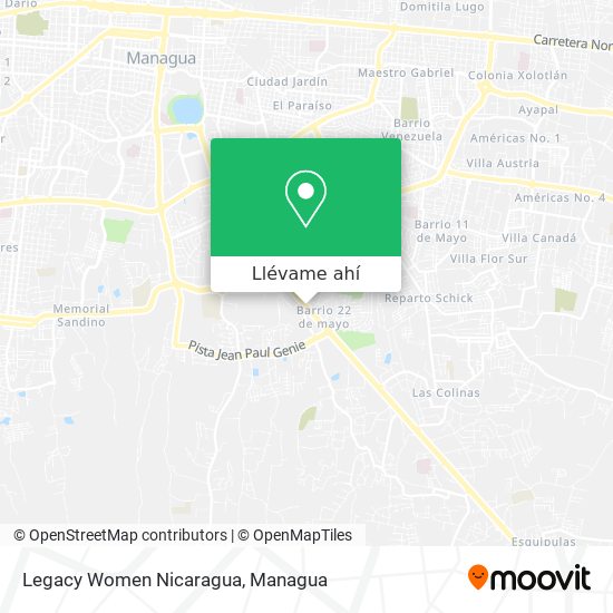 Mapa de Legacy Women Nicaragua