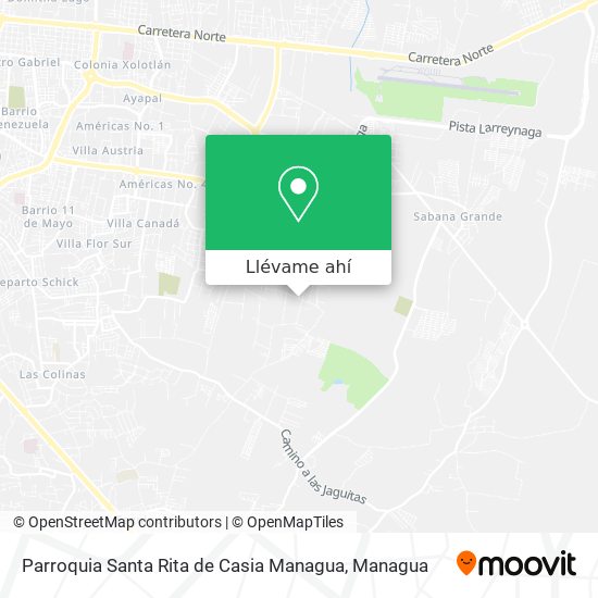 Mapa de Parroquia Santa Rita de Casia Managua