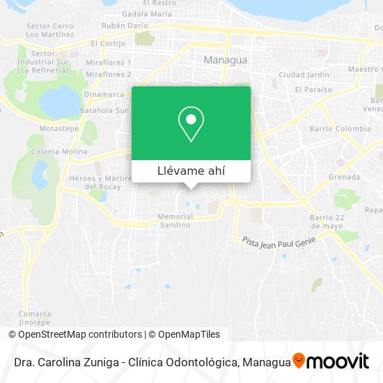 Mapa de Dra. Carolina Zuniga - Clínica Odontológica