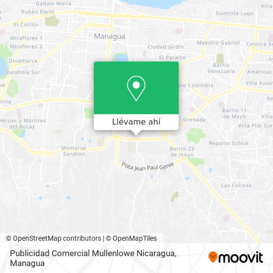 Mapa de Publicidad Comercial Mullenlowe Nicaragua