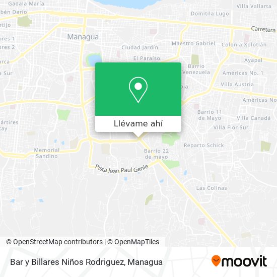 Mapa de Bar y Billares Niños Rodriguez