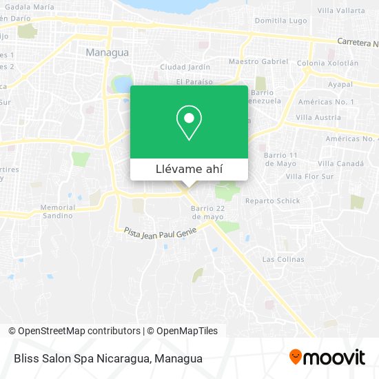 Mapa de Bliss Salon Spa Nicaragua