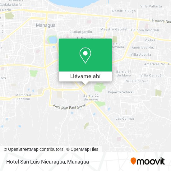 Mapa de Hotel San Luis Nicaragua