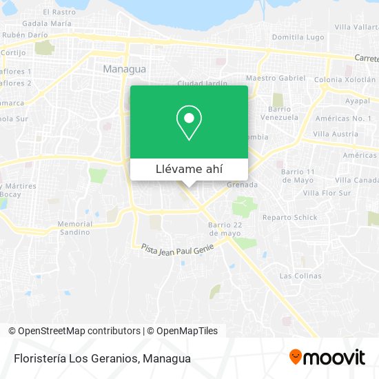 Cómo llegar a Floristería Los Geranios en Managua en Autobús?