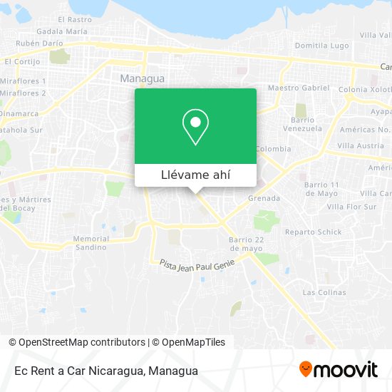 Mapa de Ec Rent a Car Nicaragua