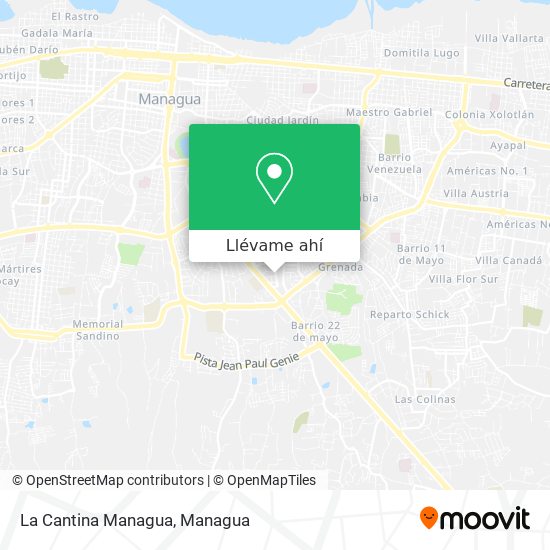 Mapa de La Cantina Managua