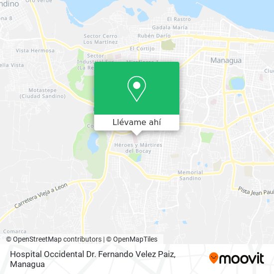 Mapa de Hospital Occidental Dr. Fernando Velez Paiz