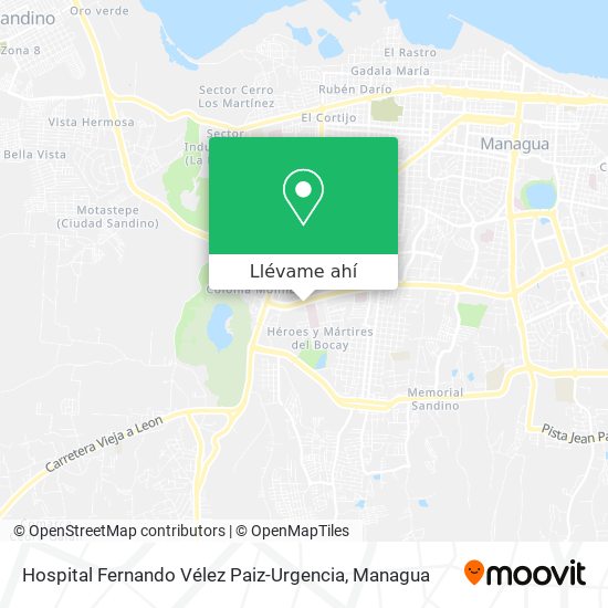 Mapa de Hospital Fernando Vélez Paiz-Urgencia