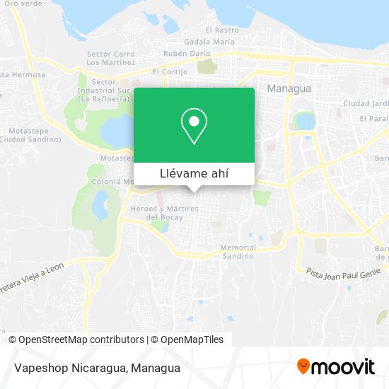Mapa de Vapeshop Nicaragua
