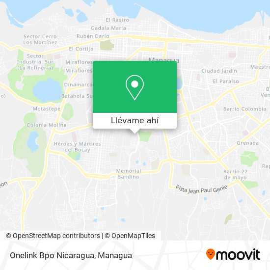 Mapa de Onelink Bpo Nicaragua